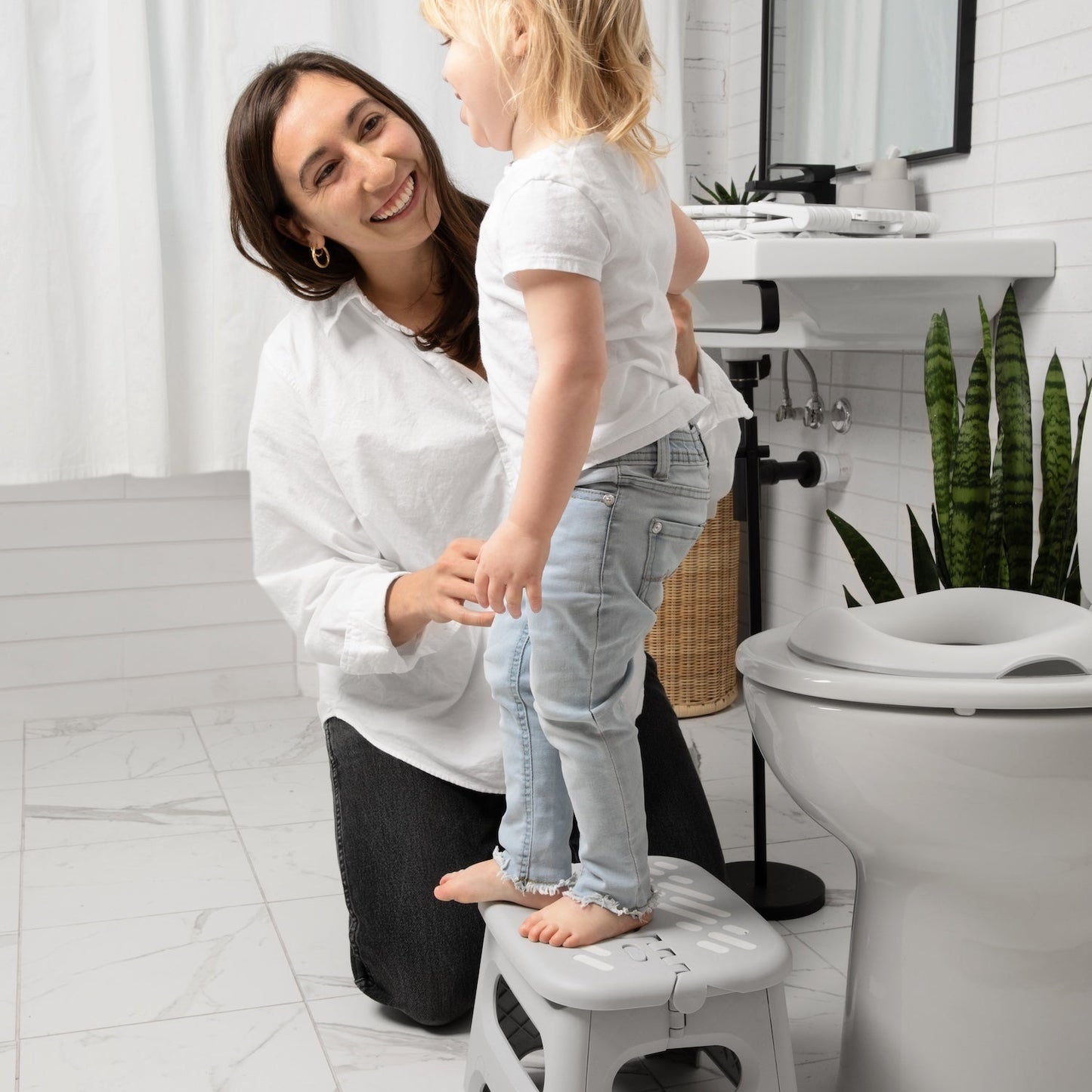 Lock 'n Step 8.6" Folding Step Stool (Gray)