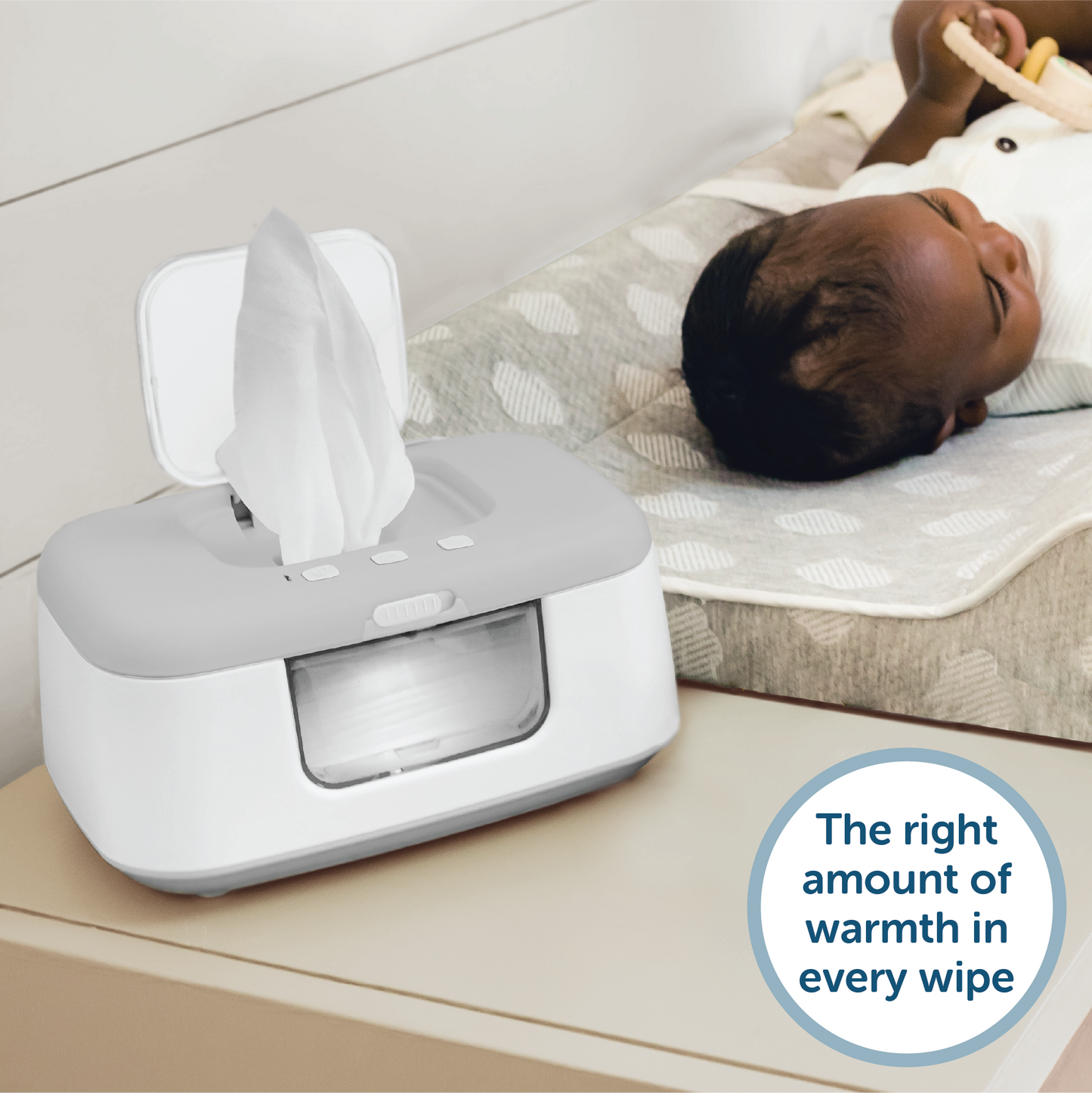TinyBums Baby Wipe Warmer with LED nightlight by Jool Baby