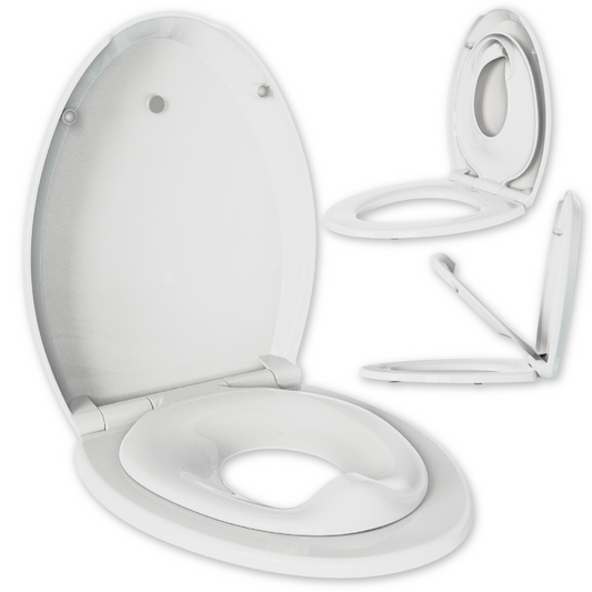 Toilet Seat with Built-In Potty & Splash Guard for Toddler Training