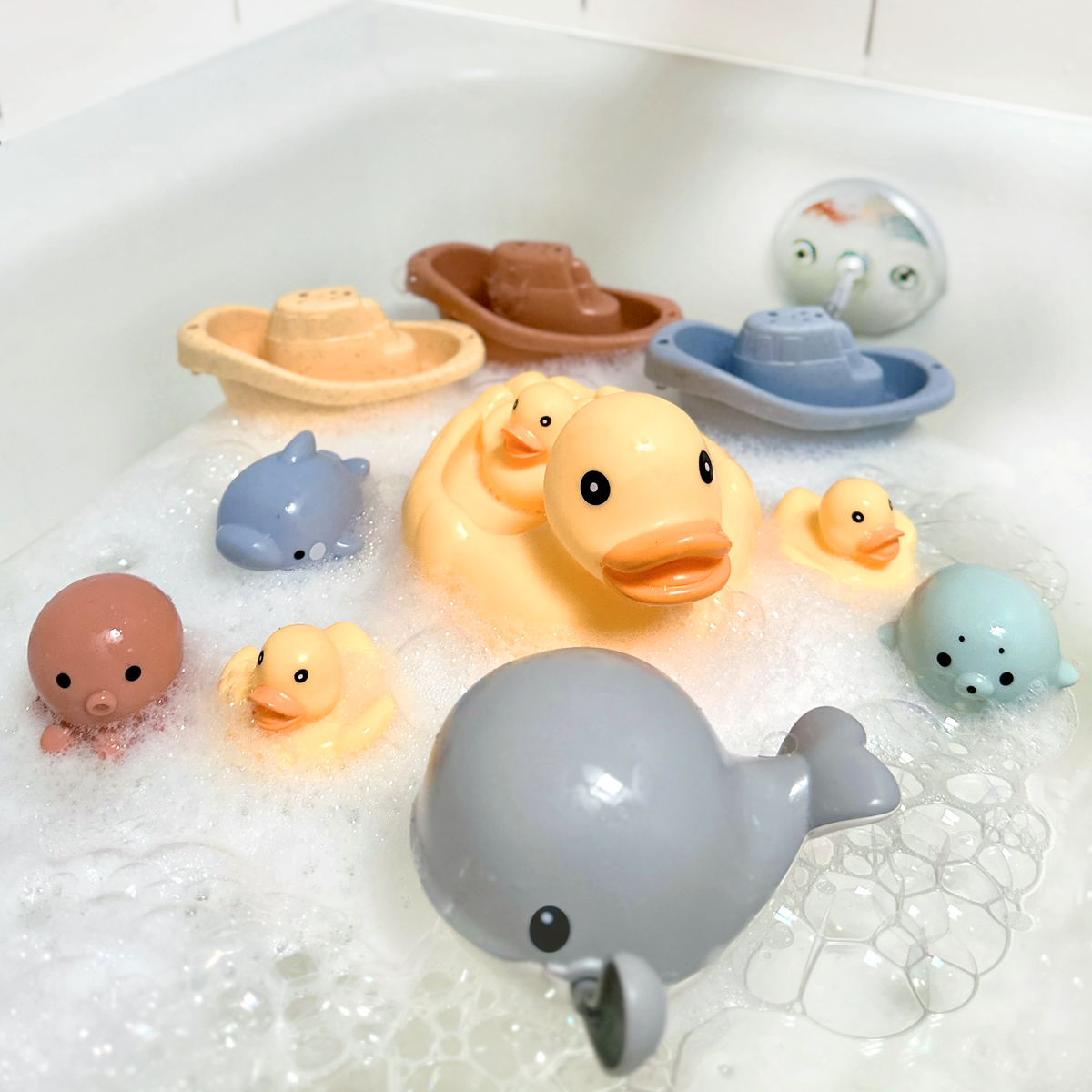 Baby Bath Toy Set – Rubber Ducks For Toddlers, Pool & Bath Time Fun, UK Made