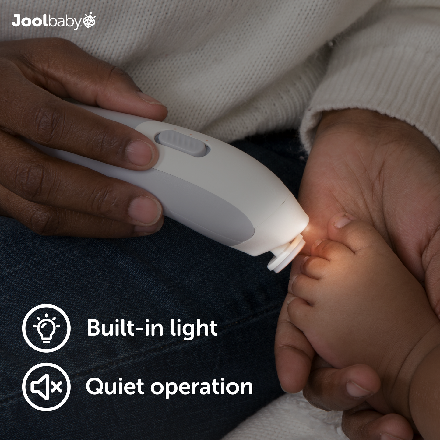 Jool Baby Electric Nail File – Built-in Light & Quiet Operation for Quick & Easy Nail Trimming