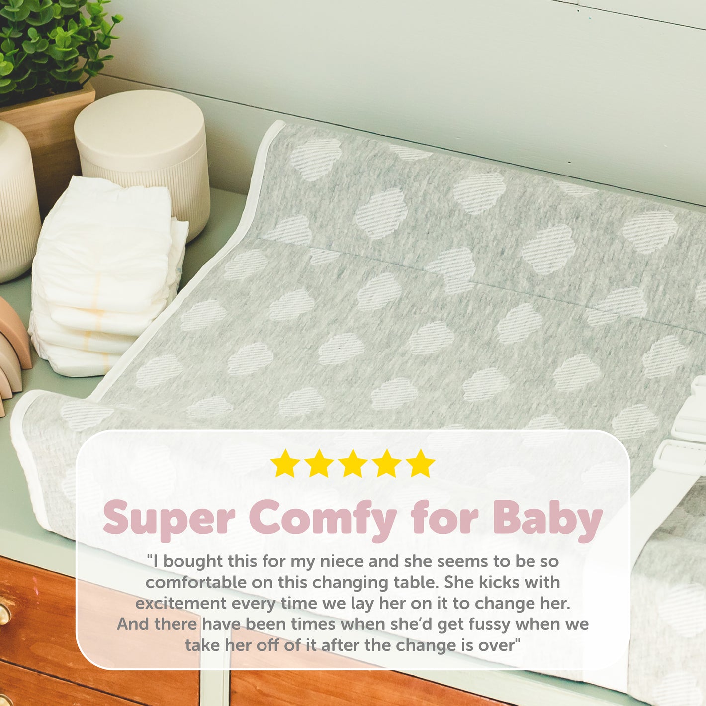 Fond + Found Changing Pad, Waterproof Contour Diaper Changing Pad For