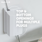 Electrical Outlet Box with Top and Bottom Openings for Multiple Plugs