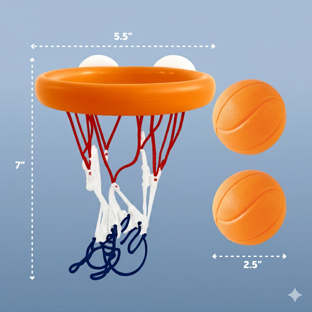 Bath Time Basketball Set