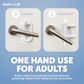 Door lever locks are easy for adults to lock and hard for kids to unlock