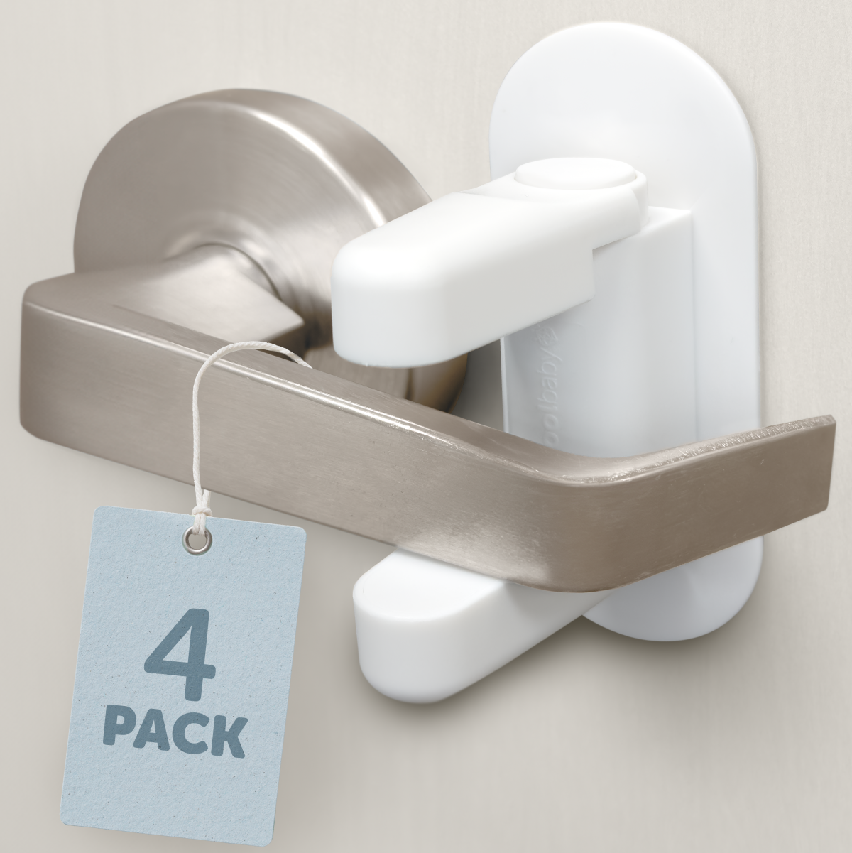 Door lever lock shown with door handle