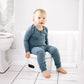 Toddler boy potty training on milestone potty chair