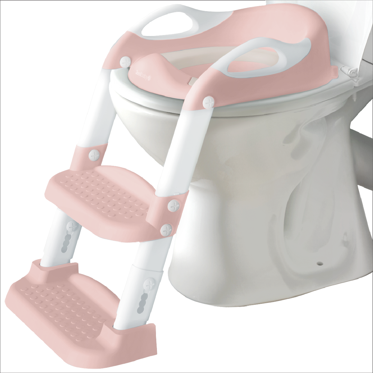 Jool Baby potty training ladder with two steps in pink