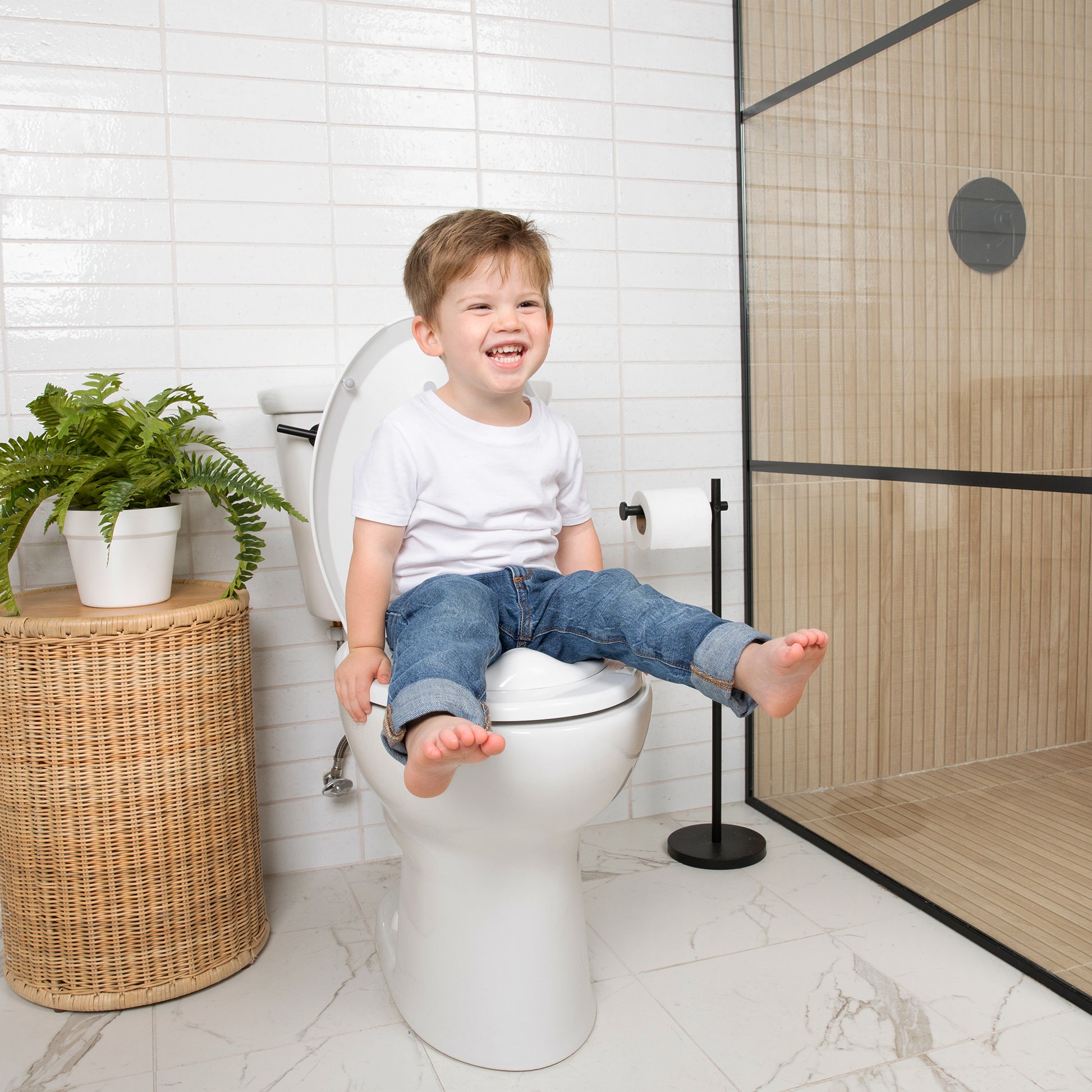 Quick Flip Built‑In Potty Seat – Integrated Toddler Adult Toilet