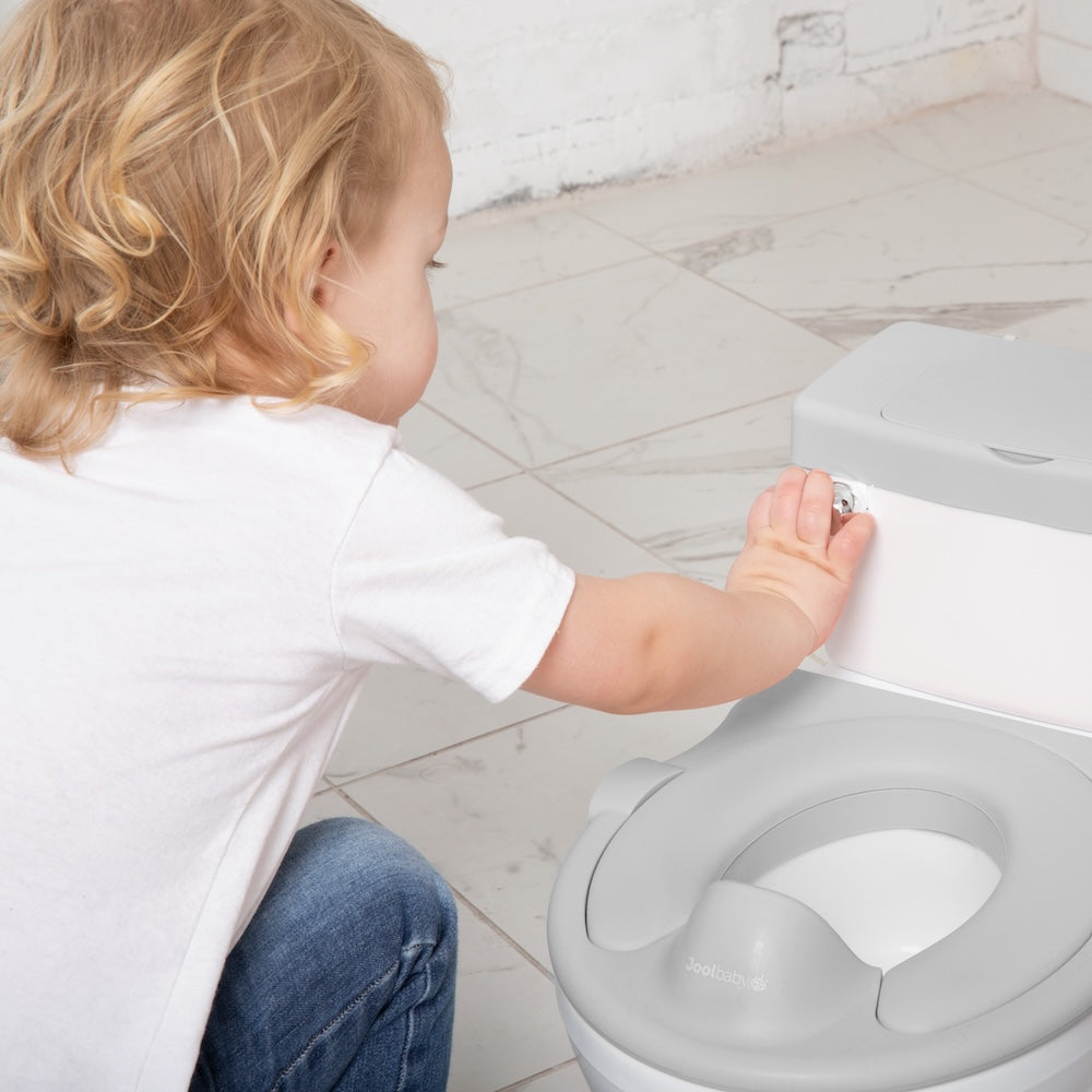 Real Feel Potty met doekjes opslag, overgangsstoel en wegwerpvoeringen - realistisch toilet - eenvoudig schoon te maken en te monteren - Jool Baby (Aqua Real Feel Potty met doekjes opslag, overgangsstoel en wegwerpvoeringen - realistisch toilet - eenvoudig schoon te maken en te monteren - Jool Baby (Aqua