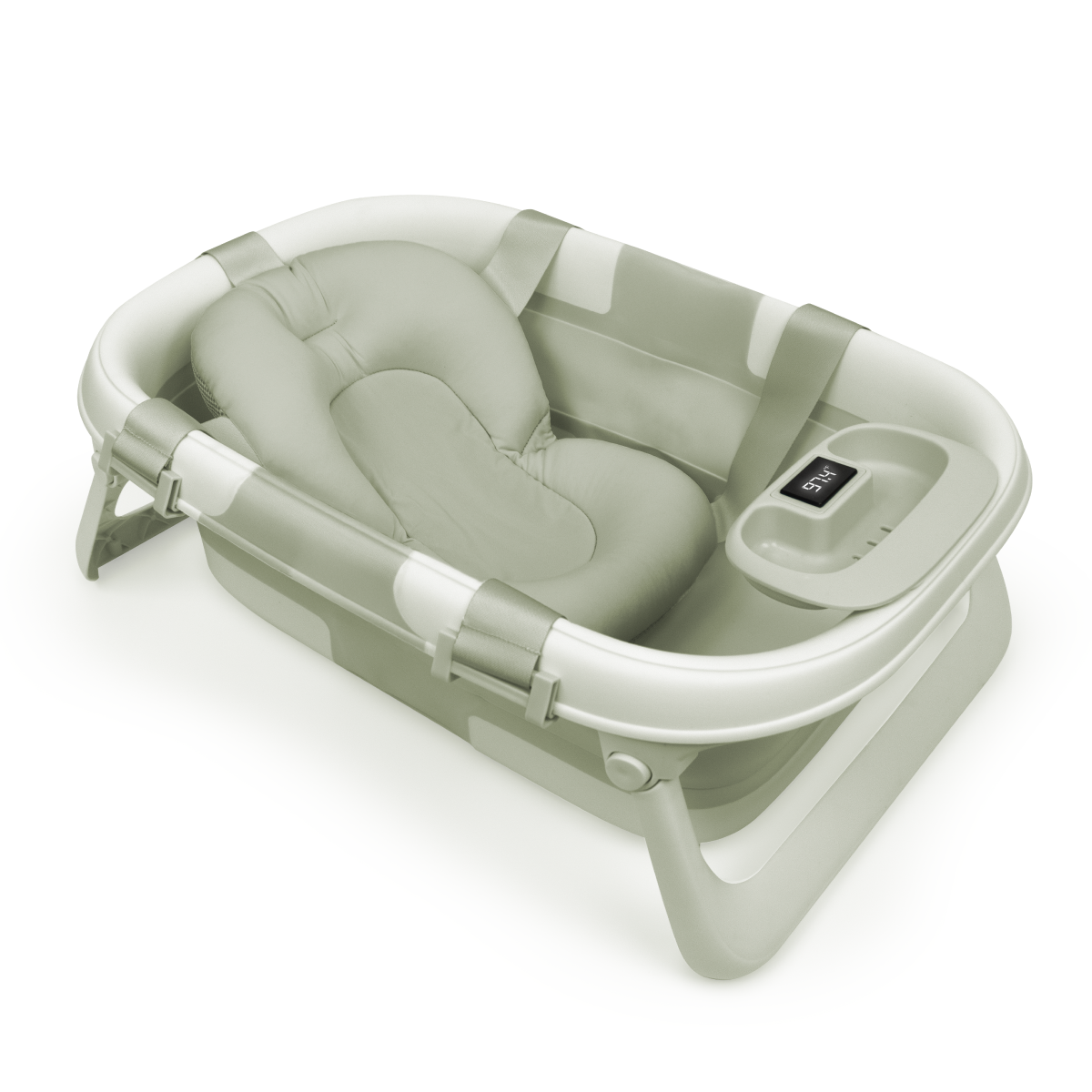 Jool Baby Fold ‘n Store Baby Bathtub With Built-in Thermometer in Sage