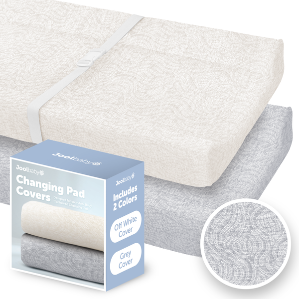 joolz changing mat Jool Baby Changing Pad Covers 2 Pack Soft & Comfortable, Fits Most Standard Diaper Changing Pads (Off-White & Gray