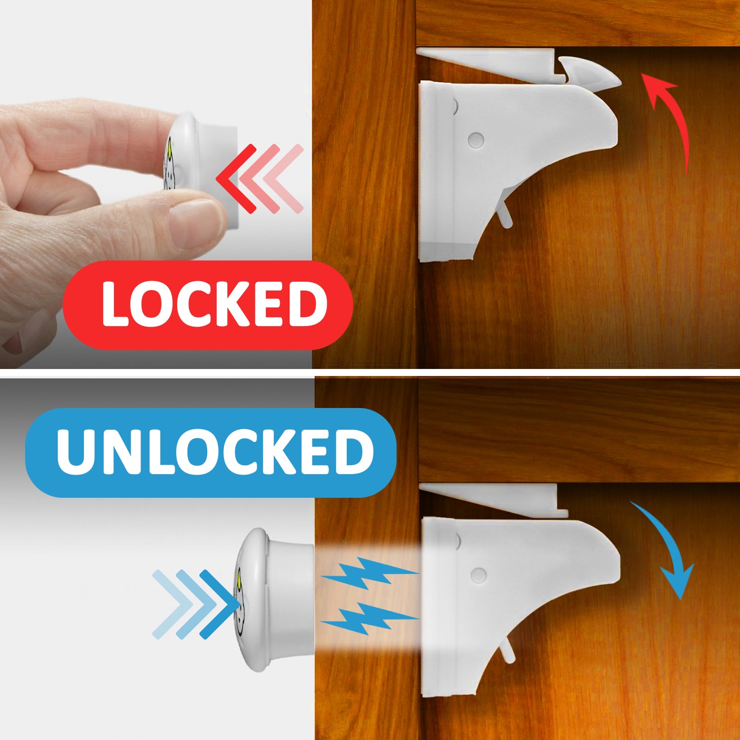 Safety 1st Deluxe Magnetic Locking Systems White Magnetic Cabinet Locks in  the Child Safety Accessories department at